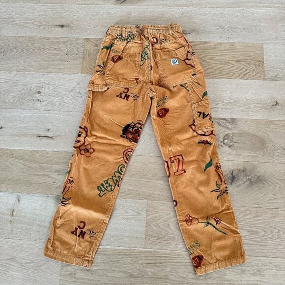 BDG - Mens Doodle Corduroy Painter Pants in Yellow Mustard - Picture 5 of 7